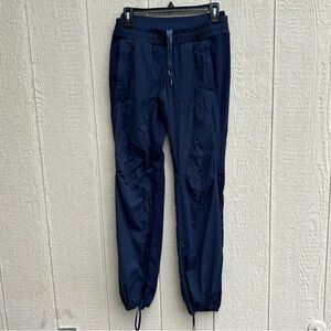 Lululemon jogger dance pants cinch ankle navy blue women’s size 6 drawstring